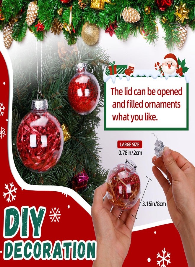 LYLYFAN 12 Pack Clear Plastic Fillable Ornament Ball 3.15''/80mm for Christmas,Holiday, Wedding,Home Decor - Image 4